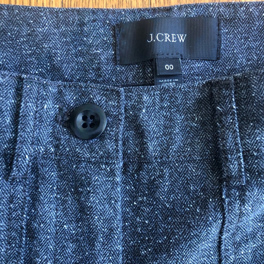 J Crew Grey Tweed Ankle Zip Pants - Picture 2 of 6